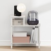 Furinno Turn-N-Tube Night Stand, 3-Tier Rectangle Nightstand with Open Shelf, Toolless Assembly Side Table, End Table, for Living Room, Bedroom, Amber Pine(White/White)