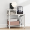 Furinno Turn-N-Tube Night Stand, 3-Tier Rectangle Nightstand with Open Shelf, Toolless Assembly Side Table, End Table, for Living Room, Bedroom, Amber Pine(White/White)