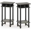 Furinno Turn-N-Tube Set of 2 Side Table, Grey 3-Tier Narrow End Table, Night Stand, Bedside Table for Living Room, Bedroom, Home Office, Grey Oak/Black/Black