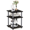 Furinno Turn-N-Tube Toolless Assembly Side Table, Rustic Brown 3-Tier End Table, Night Stand, Bedside Table for Living Room, Bedroom, Home Office, Amber Oak/Black(Black Espresso/Black)