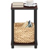 Furinno Turn-N-Tube Toolless Assembly Side Table Set of 2, Stackable 2-Tier Grey End Table with Open Shelf, Night Stand, Bedside Table, for Living Room, Bedroom, Grey Oak(Cherry Oak/Black)
