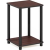 Furinno Turn-N-Tube Toolless Assembly Side Table Set of 2, Stackable 2-Tier Grey End Table with Open Shelf, Night Stand, Bedside Table, for Living Room, Bedroom, Grey Oak(Cherry Oak/Black)