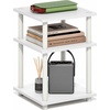 Furinno Turn-N-Tube Toolless Assembly Side Table, White 3-Tier End Table, Night Stand, Bedside Table for Living Room, Bedroom, Home Office, Plain White/White(Plain White/White)