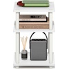 Furinno Turn-N-Tube Toolless Assembly Side Table, White 3-Tier End Table, Night Stand, Bedside Table for Living Room, Bedroom, Home Office, Plain White/White(Plain White/White)