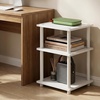 Furinno Turn-N-Tube Toolless Assembly Side Table, White 3-Tier End Table, Night Stand, Bedside Table for Living Room, Bedroom, Home Office, Plain White/White(Plain White/White)