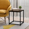 Furinno Camnus Side Table, 2-Tier Black End Table with Metal Frame, Square Night Stand with Open Shelf, Bedside Table, Easy Assembly, for Living Room, Bedroom, Dark Americano(Brown Walnut)