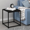 Furinno Camnus Side Table, Black End Table with Metal Frame, Square Open Frame Night Stand, Bedside Table, Easy Assembly, for Living Room, Bedroom, Dark Americano(Dark Americano)