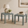 Furinno Classic Toolless Assembly Square Side Table Set of 2, Rustic Brown End Table with 1.8 Thick Tabletop, Night Stand, Bedside Table, for Living Room, Bedroom, Amber Oak(Light Sage)