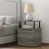 Furinno Jaya 2-Tier Side Table, Grey Closed Storage End Table, Night Stand, Bedside Table for Living Room, Bedroom, Home Office, Grey Oak/Black(Grey Oak/Black)