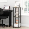 Furinno Simplistic Toolless Assembly Set of 2 Side Table, Grey 2-Tier End Table, Open Shelf Night Stand, Bedside Table for Living Room, Bedroom, Home Office, Grey Oak/Black(Grey Oak/Black)
