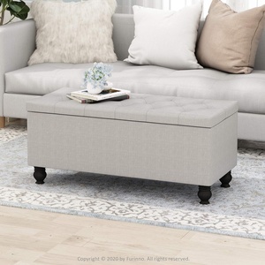 Furinno Cubicle Storage Bench, Shoe Bench with Padded Seat Cushion, 3-Cube Open Shelves Entryway Bench, for Closet, Entryway, Living Room, White(Glacier)