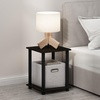 Furinno Simplistic Night Stand Set of 2, 2-Tier Nightstand, Espresso | Toolless Bedside Table, Side Table, End Table, for Bedroom, Living Room(Espresso/Black)