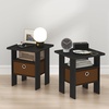 Furinno TIDUR Night Stand Set of 2, Nightstand with Storage, Americano | Open Shelf Design, Bedside Table, End Table, Side Table for Bedroom, Living Room